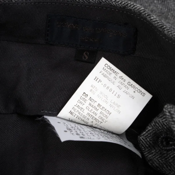 COMME des GARCONS HOMME Wool Herringbone Two Tuck Pants K-165694_017
