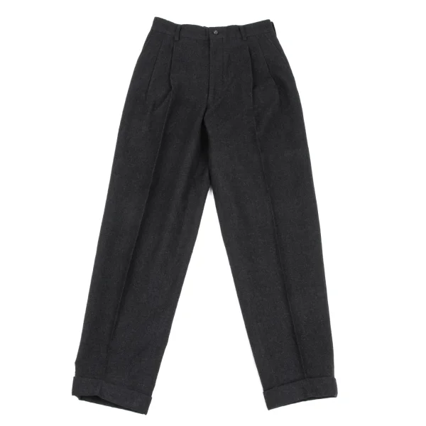 COMME des GARCONS HOMME Wool Two Tuck Double Pants Black S K-165696_001