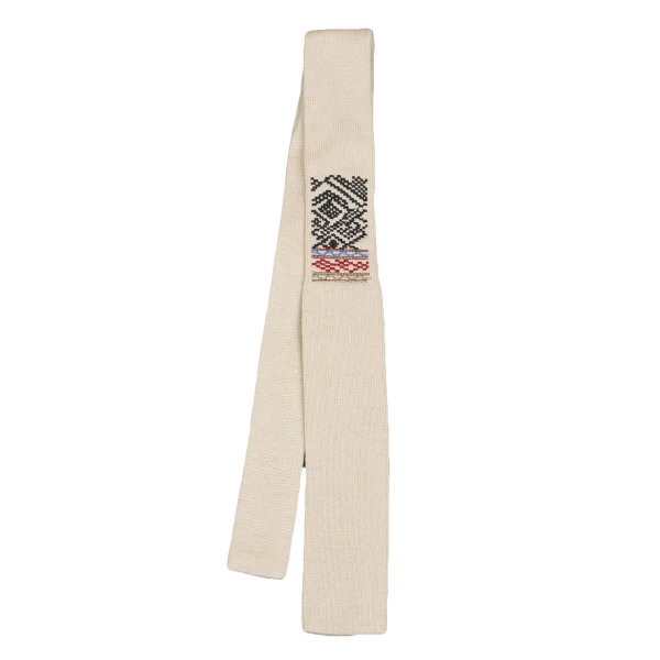 COMME des GARCONS HOMME PLUS Wool Embroidery Knit Tie Beige  K-165711_001
