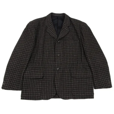 COMME des GARCONS HOMME PLUS Wool Check Tweed Gather Jacket