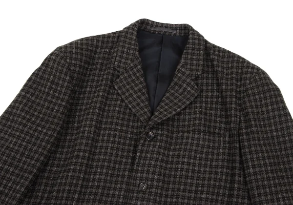 COMME des GARCONS HOMME PLUS Wool Check Tweed Gather Jacket K-165713_002