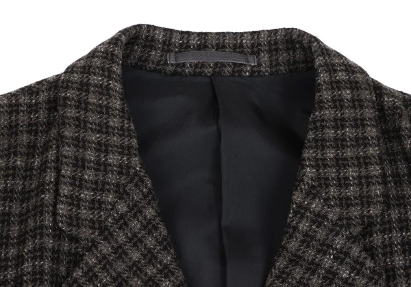 COMME des GARCONS HOMME PLUS Wool Check Tweed Gather Jacket K-165713_003