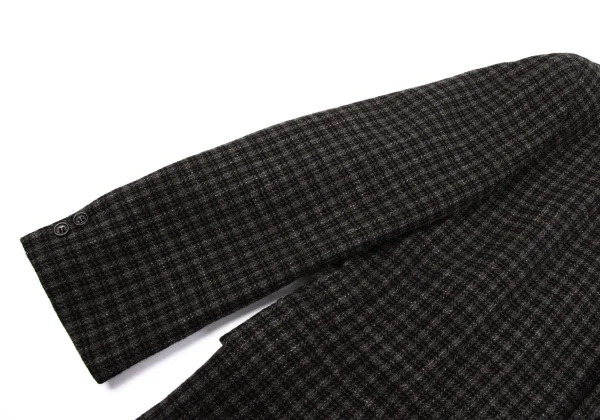 COMME des GARCONS HOMME PLUS Wool Check Tweed Gather Jacket K-165713_005
