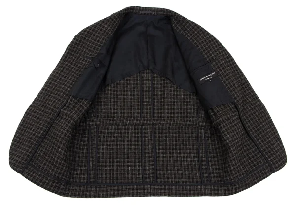 COMME des GARCONS HOMME PLUS Wool Check Tweed Gather Jacket K-165713_010