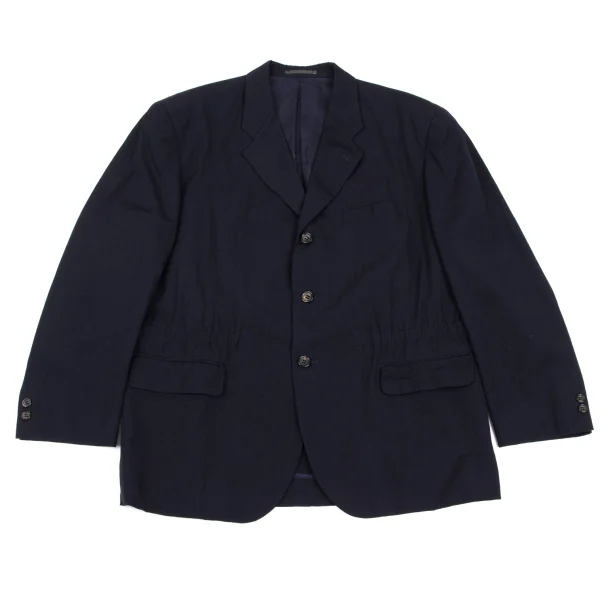 COMME des GARCONS HOMME PLUS Wool Gaba Gather Jacket Navy M K-165714_001