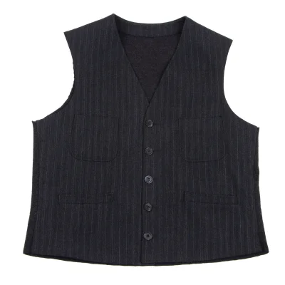 KENZO HOMME Wool Back Knit Striped Vest