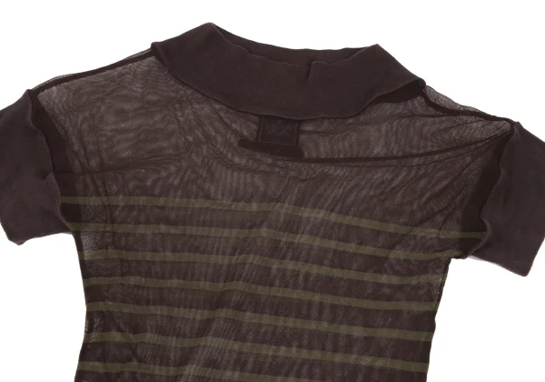 Jean Paul GAULTIER CLASSIQUE Switching Mesh Stripe T-shirt K-165725_002
