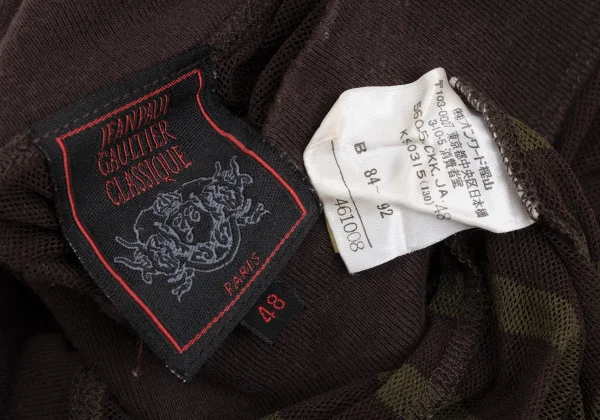 Jean Paul GAULTIER CLASSIQUE Switching Mesh Stripe T-shirt K-165725_014