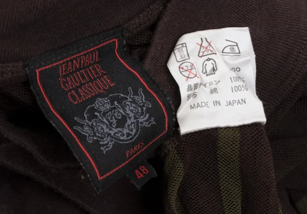 Jean Paul GAULTIER CLASSIQUE Switching Mesh Stripe T-shirt K-165725_015