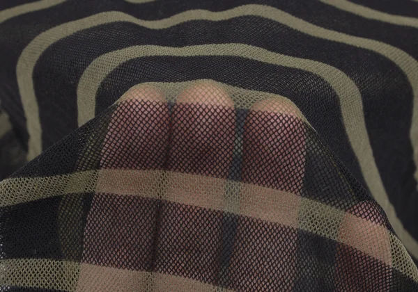 Jean Paul GAULTIER CLASSIQUE Switching Mesh Stripe T-shirt K-165726_012