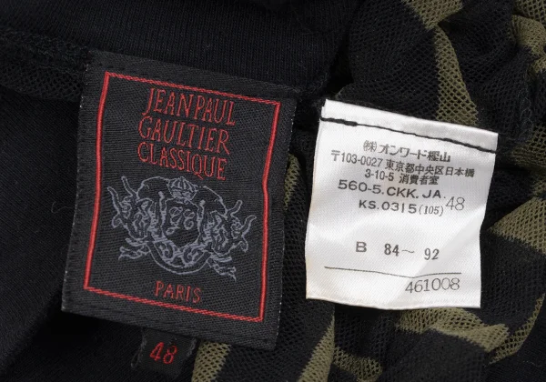 Jean Paul GAULTIER CLASSIQUE Switching Mesh Stripe T-shirt K-165726_014