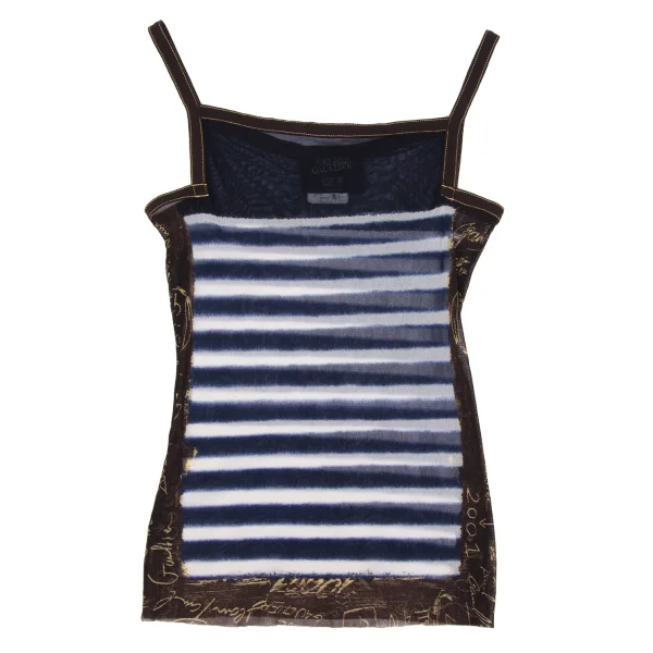 Jean Paul GAULTIER MAILLE FEMME Striped Printed Mesh Cami Top K-165730_002
