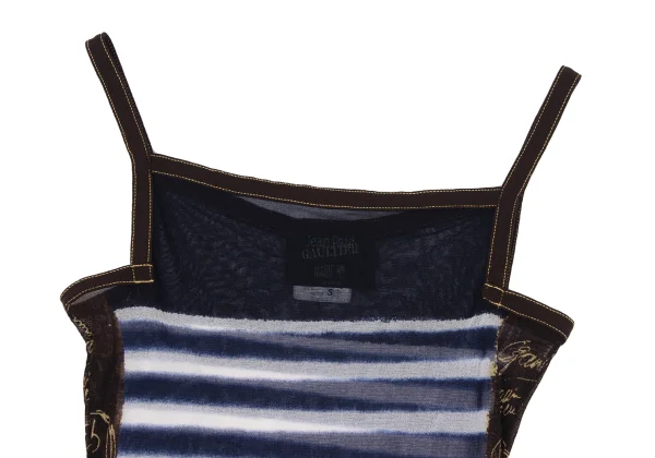 Jean Paul GAULTIER MAILLE FEMME Striped Printed Mesh Cami Top K-165730_003