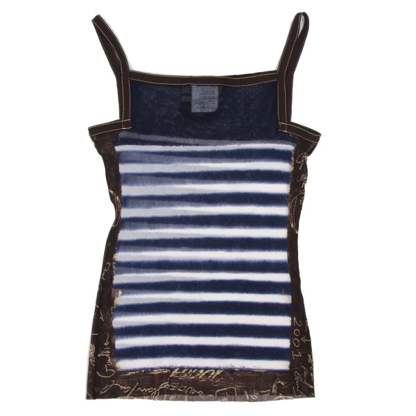 Jean Paul GAULTIER MAILLE FEMME Striped Printed Mesh Cami Top K-165730_009