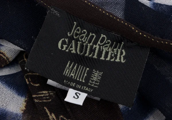 Jean Paul GAULTIER MAILLE FEMME Striped Printed Mesh Cami Top K-165730_016