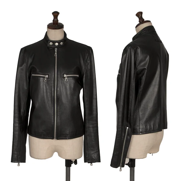 Jean Paul GAULTIER FEMME Sheepskin Leather Jacket Black 40 K-165736_001