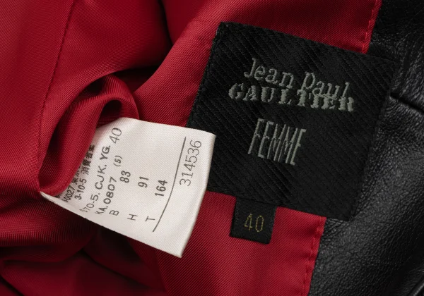Jean Paul GAULTIER FEMME Sheepskin Leather Jacket K-165736_018