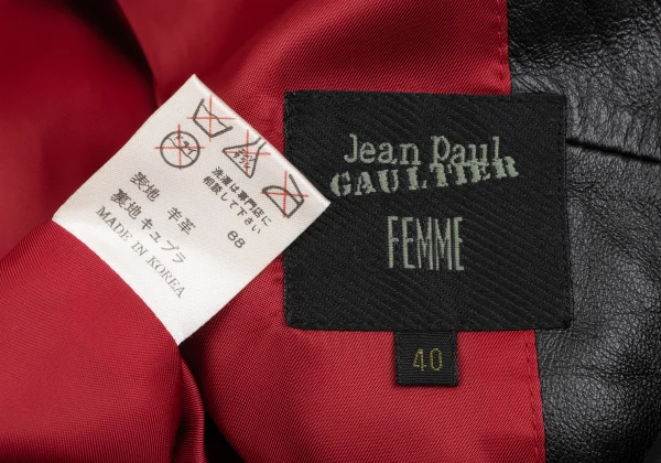 Jean Paul GAULTIER FEMME Sheepskin Leather Jacket K-165736_019