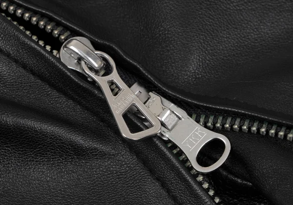 ジャンポールゴルチエ ファムJean Paul GAULTIER FEMME ラムレザーダブルジップデザインパンツ 黒40 K-165737_004