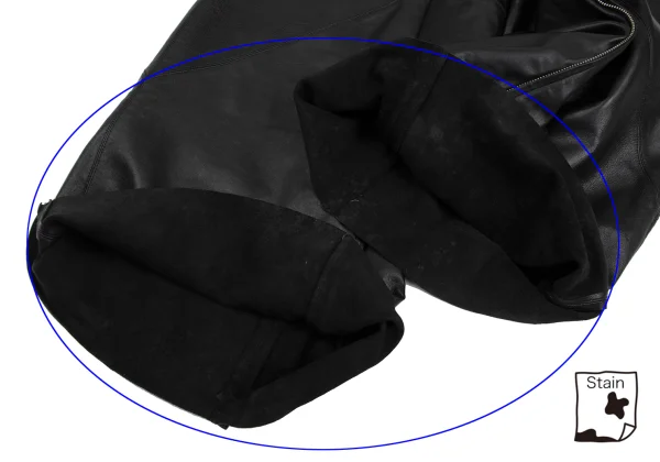 ジャンポールゴルチエ ファムJean Paul GAULTIER FEMME ラムレザーダブルジップデザインパンツ 黒40 K-165737_009