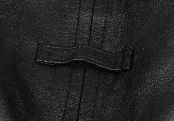 ジャンポールゴルチエ ファムJean Paul GAULTIER FEMME ラムレザーダブルジップデザインパンツ 黒40 K-165737_012