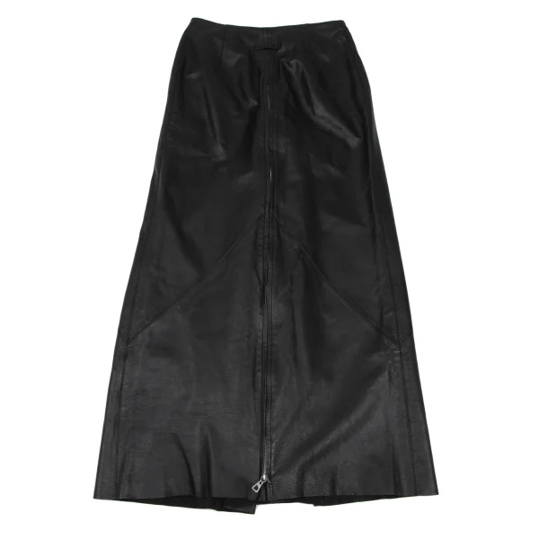 ジャンポールゴルチエ ファムJean Paul GAULTIER FEMME ラムレザーダブルジップデザインパンツ 黒40 K-165737_013