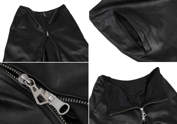 ジャンポールゴルチエ ファムJean Paul GAULTIER FEMME ラムレザーセットアップ 黒40 K-165738_014