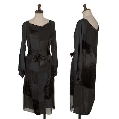 PRADA Satin Patchwork Design Dress