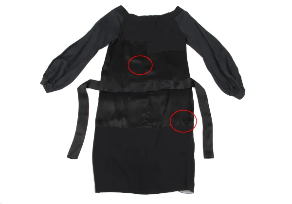 PRADA Satin Patchwork Design Dress K-165741_014