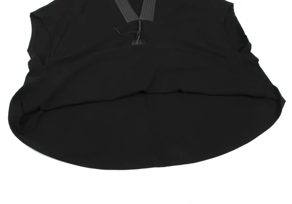 HERMES Tassel Leather Switching Wool Poncho K-165750_007