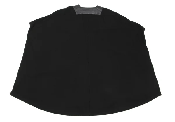 HERMES Tassel Leather Switching Wool Poncho K-165750_008