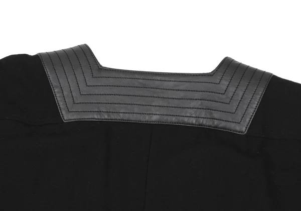 HERMES Tassel Leather Switching Wool Poncho K-165750_009