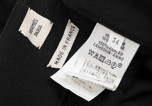 HERMES Tassel Leather Switching Wool Poncho K-165750_013