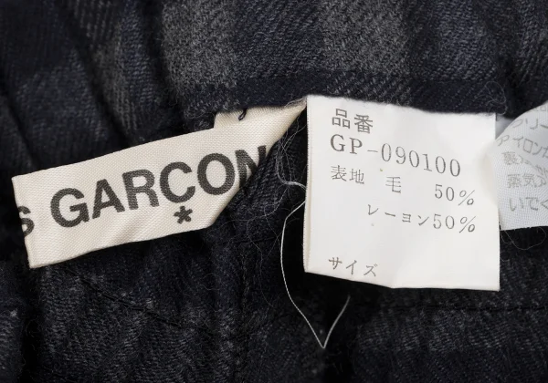 COMME des GARCONS Wool Rayon Check Wide Pants K-165757_009