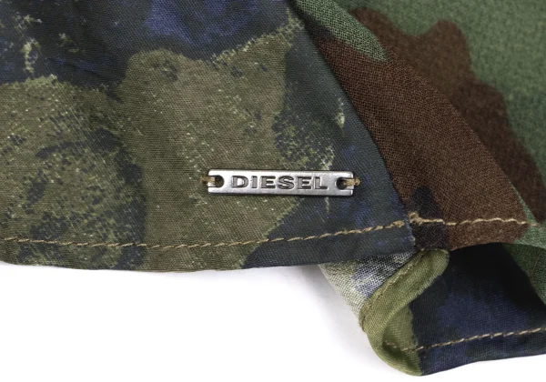 DIESEL Camo Pattern Mixed Material Draped Skirt K-165762_010