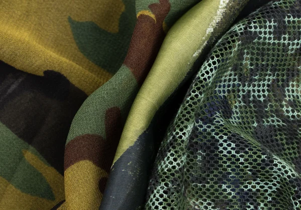 DIESEL Camo Pattern Mixed Material Draped Skirt K-165762_018