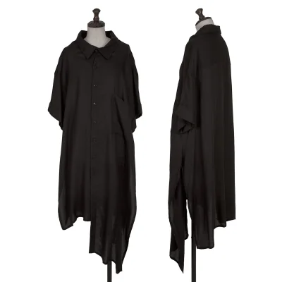 LIMI feu Lyocell Asymmetry Short Sleeve Long Shirt