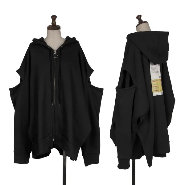 LIMI feu Back Pigment Print Thermal Layered Ring Double Zip Hoodie Black 2 K-165765_001