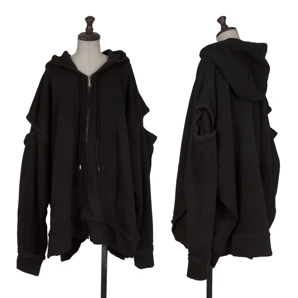 LIMI feu Thermal Layered Double Zip Knit Hoodie Black 2 K-165766_001