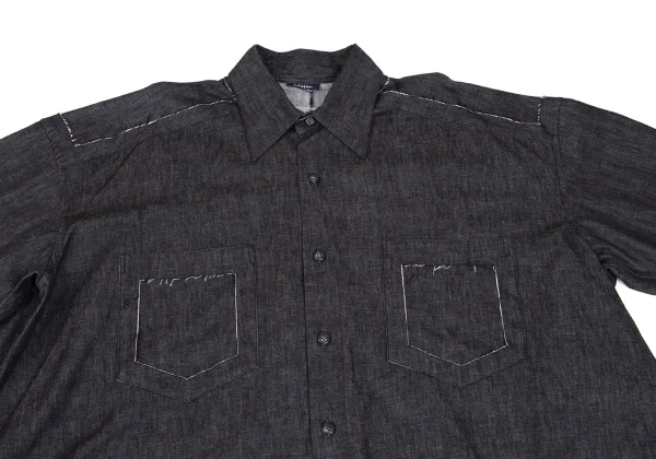 LIMI feu Cutting Design Oversized Denim Shirt K-165767_003