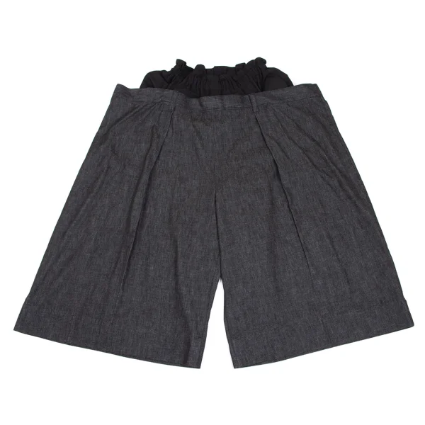 LIMI feu Double Waist Denim Cropped Pants Black 2 K-165768_001