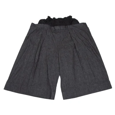 LIMI feu Double Waist Denim Cropped Pants