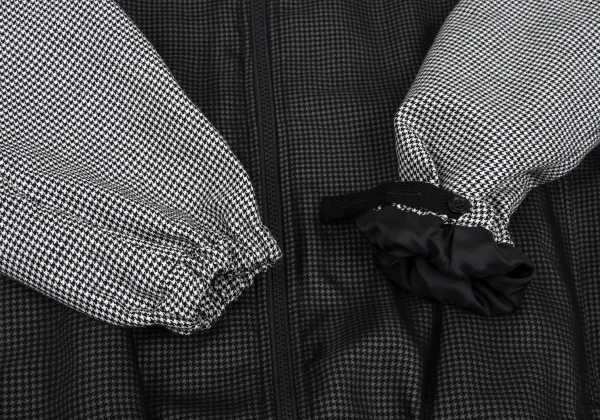 Y's Floral Flock Printed Houndstooth Long Blouson K-165770_007