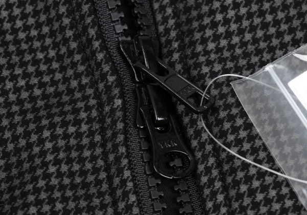 Y's Floral Flock Printed Houndstooth Long Blouson K-165770_011