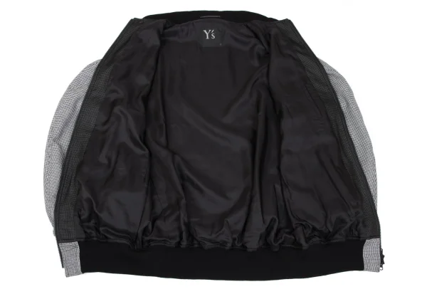 Y's Floral Flock Printed Houndstooth Long Blouson K-165770_012