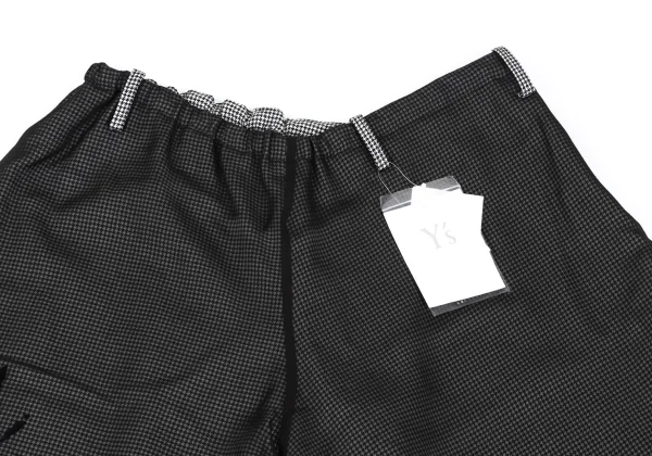 Y's Floral Flock Printed Houndstooth Asymmetry Pants K-165771_002