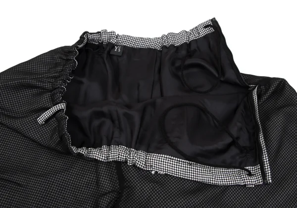 Y's Floral Flock Printed Houndstooth Asymmetry Pants K-165771_003