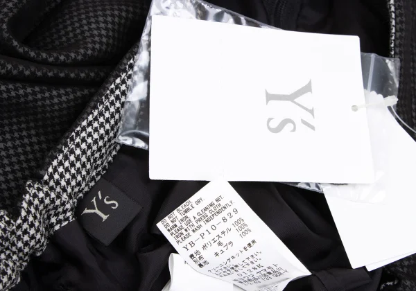 Y's Floral Flock Printed Houndstooth Asymmetry Pants K-165771_011