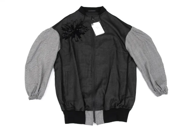 Y's Floral Flock Printed Houndstooth Blouson & Pants K-165772_003