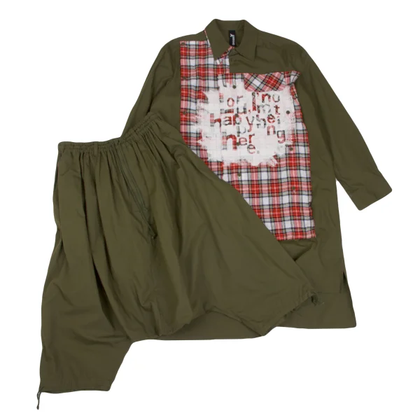 Ground Y Checker Pigment Printed Detachable Long Shirt & Pants Khaki 3 K-165779_001